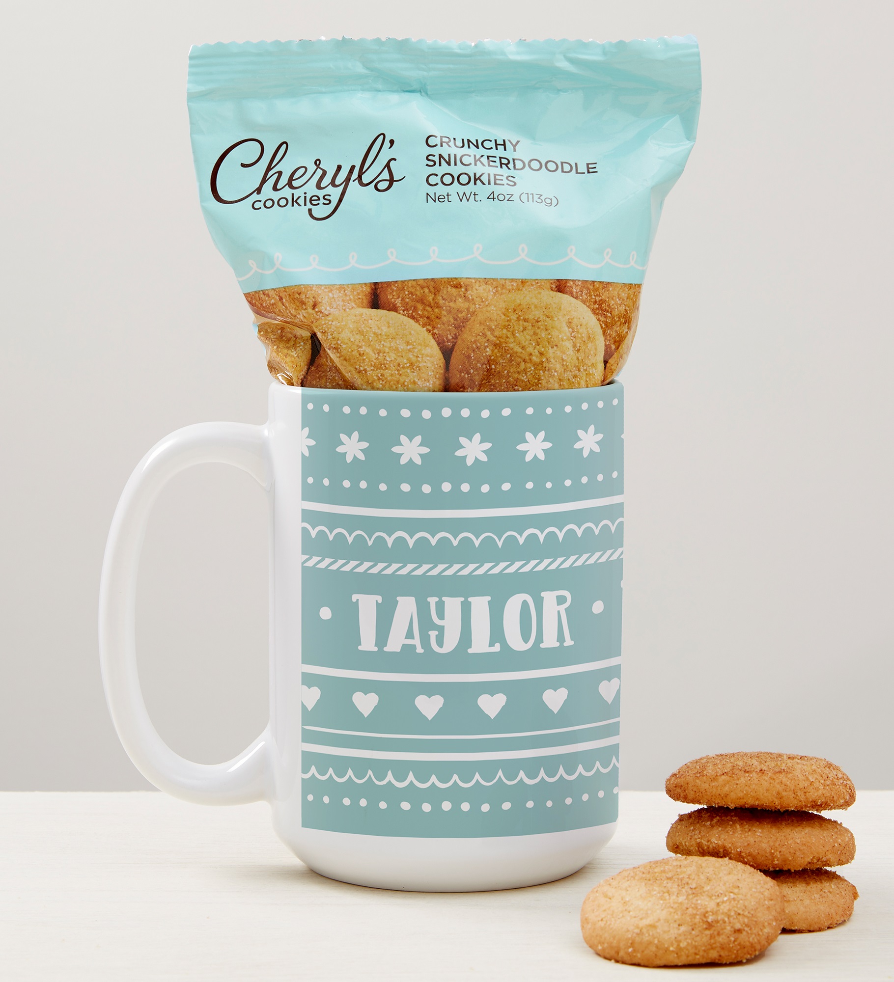 Nordic Noel Personalized Coffee Mug with Cheryl's Cookies